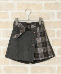 ikka（イッカ）の「【先行予約】【キッズ】チェック切り替えラップキュロット(120~160cm)（スカート・キッズ）」