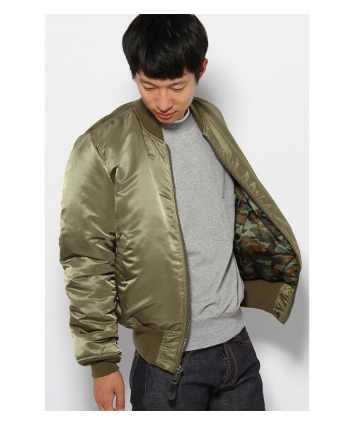 Alpha Industries(アルファインダストリーズ)の「ALPHA*JS SMU RVS MA-1/アルファ別注リバーシブルブルゾン(ミリタリー・メンズ・ブラック/グレー/カーキ・S/M/L)」の18枚目の写真