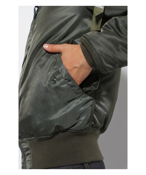 Alpha Industries(アルファインダストリーズ)の「ALPHA*JS SMU RVS MA-1/アルファ別注リバーシブルブルゾン(ミリタリー・メンズ・ブラック/グレー/カーキ・S/M/L)」の10枚目の写真