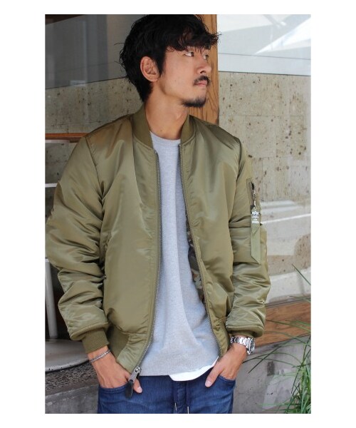 Alpha Industries(アルファインダストリーズ)の「ALPHA*JS SMU RVS MA-1/アルファ別注リバーシブルブルゾン(ミリタリー・メンズ・ブラック/グレー/カーキ・S/M/L)」の3枚目の写真