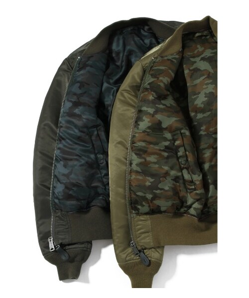Alpha Industries(アルファインダストリーズ)の「ALPHA*JS SMU RVS MA-1/アルファ別注リバーシブルブルゾン(ミリタリー・メンズ・ブラック/グレー/カーキ・S/M/L)」の17枚目の写真