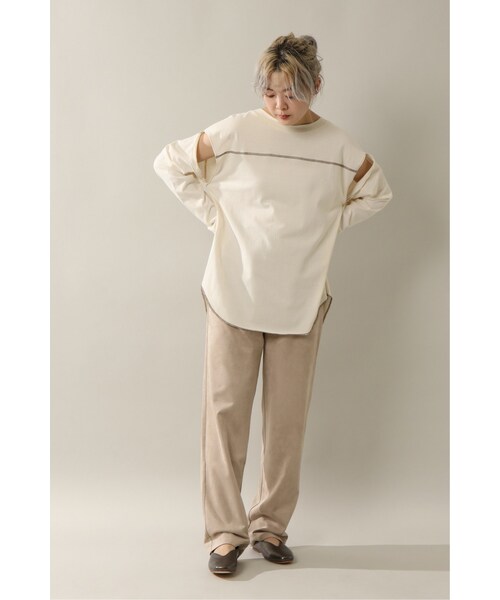 notch.（ノッチ）の「ポンチスエードパンツ（パンツ・オフホワイト/グレー/オリーブ/ネイビー/ベージュ・Ｍ（９ゴウ）/トールＭ）」の3枚目の写真