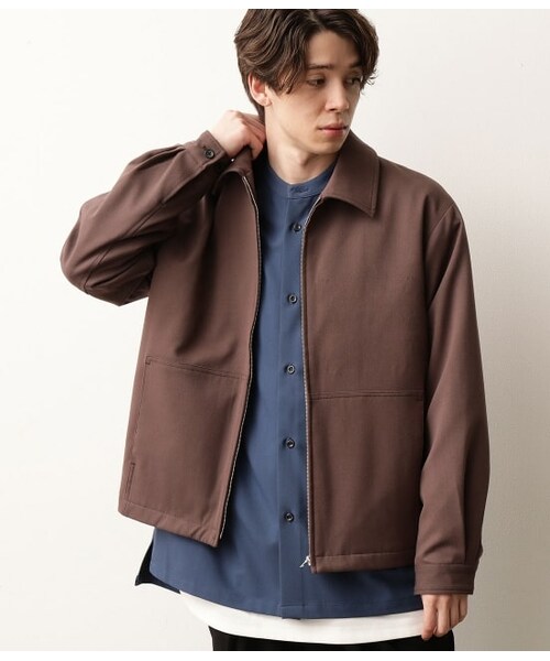 JUNRED(ジュンレッド)の「テクスチャーTR ZIPブルゾン(ジャケット/アウター・メンズ・ブラック/ベージュ/ダークブラウン・M/L/S)」の2枚目の写真