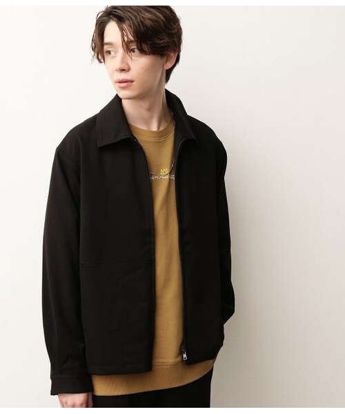 JUNRED(ジュンレッド)の「テクスチャーTR ZIPブルゾン(ジャケット/アウター・メンズ・ブラック/ベージュ/ダークブラウン・M/L/S)」の1枚目の写真