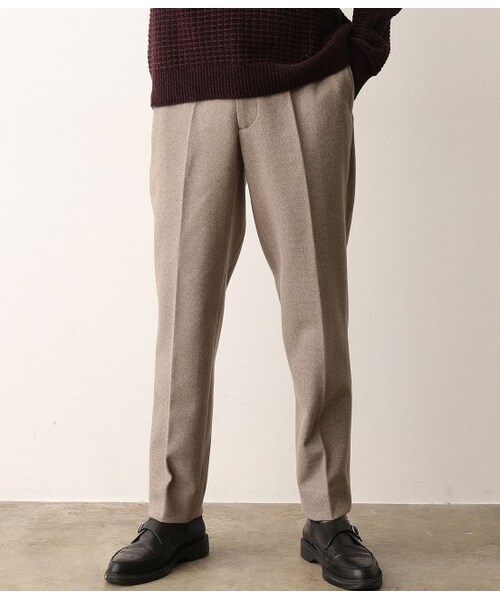 JUNRED(ジュンレッド)の「エアリーストレッチフラノスリムパンツ【Set Up可能】(パンツ・メンズ・ブラウン/ベージュ/ベージュ系/ブラック/ダークブラウン・M/L/S/LL)」の5枚目の写真