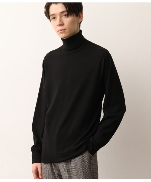 JUNRED(ジュンレッド)の「【ウォッシャブルストレッチ】タートルニット(トップス・メンズ・ワイン/ブラック/キャメル/スミクロ・S/L/LL/M)」の1枚目の写真