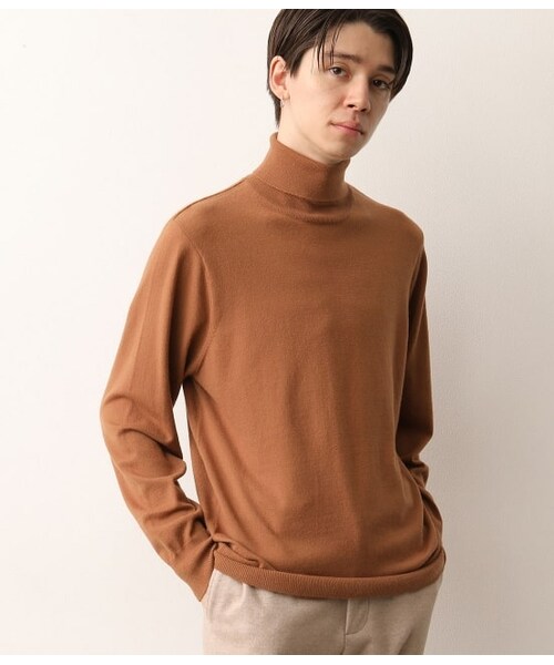 JUNRED(ジュンレッド)の「【ウォッシャブルストレッチ】タートルニット(トップス・メンズ・ワイン/ブラック/キャメル/スミクロ・S/L/LL/M)」の3枚目の写真