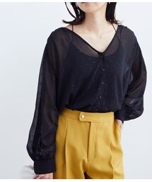 VIS（ビス）の「ラメジャガードシアーブラウス（トップス・レディース）」