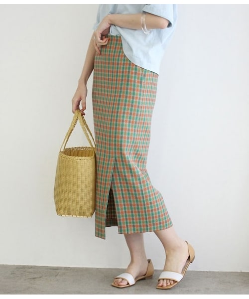 ADAM ET ROPE'（アダムエロペ）の「カラーチェックタイトスカート