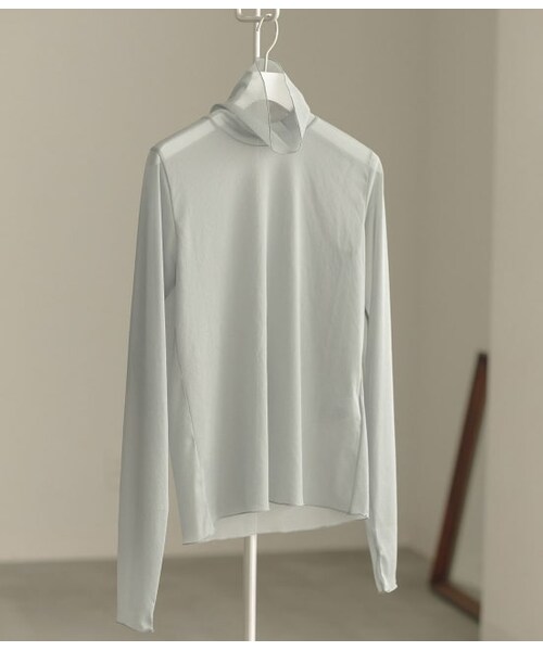 ADAM ET ROPE'(アダムエロペ)の「シアーメローシフォンタートル(トップス・レディース・ベージュ系/モスグリーン/ブラック・F)」の3枚目の写真