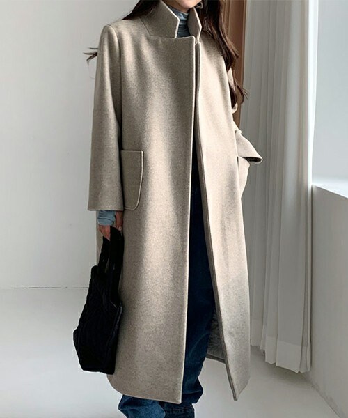 DHOLIC（ディーホリック）の「ストラップ付ロングコート（ダウンジャケット/コート・レディース・オートミール/ライトベージュ/ダークブラウン/ブラック・ONESIZE）」の4枚目の写真