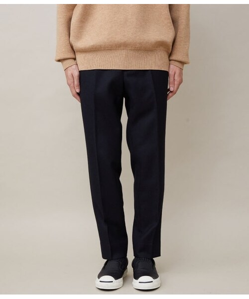 ADAM ET ROPE'（アダムエロペ）の「【BISHU FABRIC】ウールフランネルイージースラックス/ウエストゴム（パンツ・メンズ・キャメル/ネイビー/チャコール・M/L/S）」の3枚目の写真