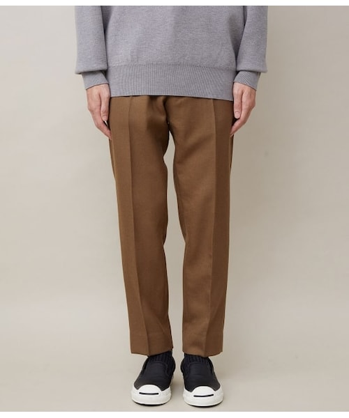 ADAM ET ROPE'（アダムエロペ）の「【BISHU FABRIC】ウールフランネルイージースラックス/ウエストゴム（パンツ・メンズ・キャメル/ネイビー/チャコール・M/L/S）」の2枚目の写真