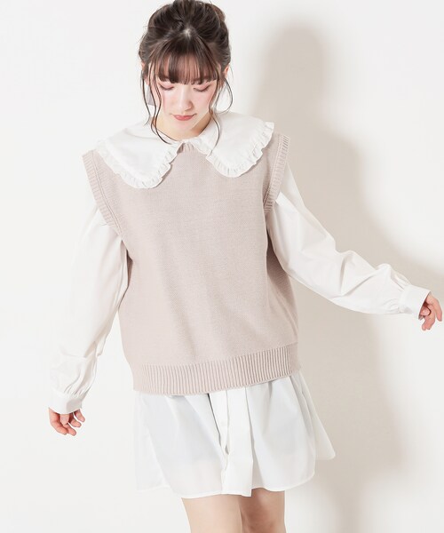 OLIVE des OLIVE(オリーブデオリーブ)の「ロマンティック乙女セット(ニット/セーター・レディース・オフホワイト/ベージュ/ライトブラウン・FREE)」の2枚目の写真