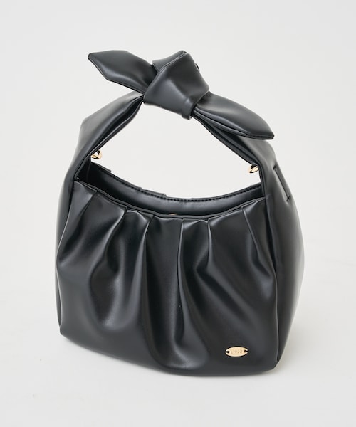 Chico（チコ）の「リボンハンドルギャザーショルダー（トートバッグ・レディース・アイボリー/スカイブルー/ブラック・F）」の2枚目の写真