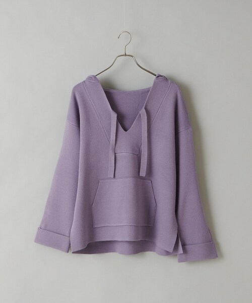 CIAOPANIC（チャオパニック）の「ジャガードニットメキパ（ニット/セーター・レディース・ベージュ/バイオレット・F）」の2枚目の写真