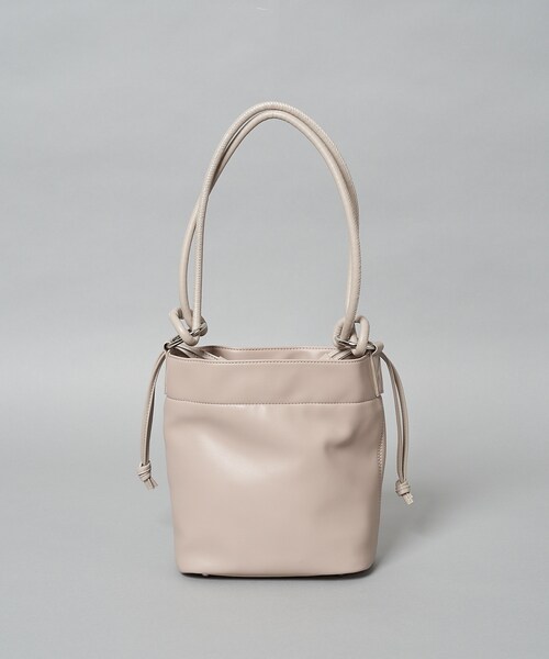 CIAOPANIC(チャオパニック)の「Oblong 2Handle Bag/フェイクレザー2ハンドル巾着ハンドバッグ(トートバッグ・レディース・ライトグレー/ブラック・FREE)」の1枚目の写真