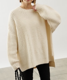 COLONY 2139（コロニートゥーワンスリーナイン）の「ウールストレッチ片畦サイドスリットニットプルオーバー（ニット/セーター）」