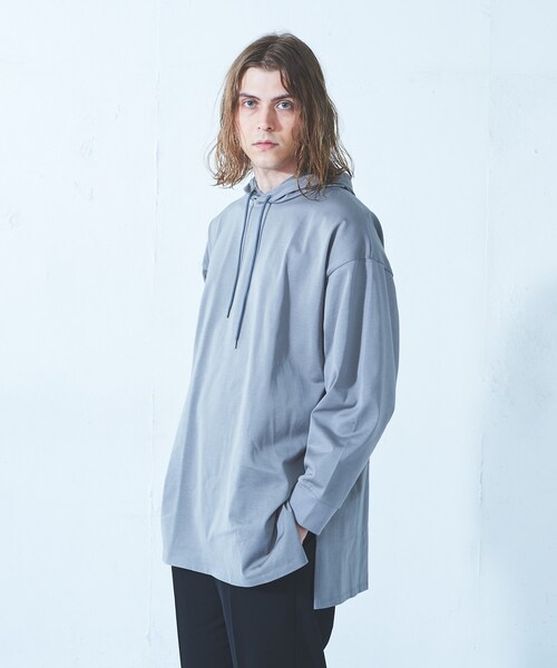 Lui's(ルイス)の「ウルティマスリットロングフーディー(Tシャツ/カットソー・メンズ・ホワイト/ブラック/ライトグレー/イエロー・F)」の2枚目の写真