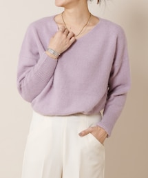 美品♪シーナリー ラクーンVネック ファーニットプルオーバー 人気デザイン 美品♪シーナリー ラクーンVネック ファーニットプルオーバー 人気デザイン