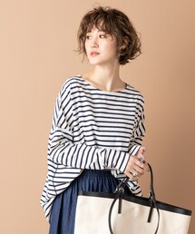 un dix cors | 《予約》【《大人の定番トップス》手洗い可】ストレッチボーダーカットー(Tシャツ/カットソー)