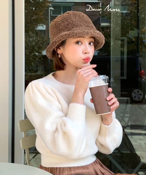 DHOLIC（ディーホリック）の「ボアバケットハット（ハット・レディース・キャメル/グレー/ベージュ/ブラック/ブラウン・ONESIZE）」の5枚目の写真