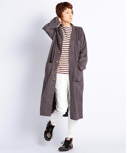 DOUBLE NAME（ダブルネーム）の「マキシダンプショップコート（ジャケット/アウター・ブルー/キャメル/チャコールグレー/ワイン・FREE）」の2枚目の写真