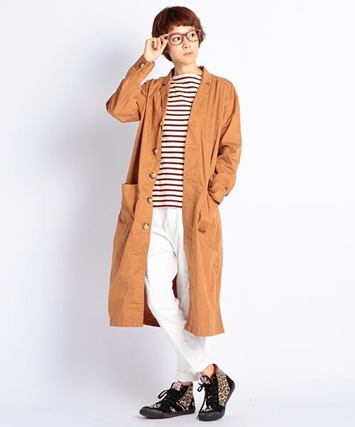 DOUBLE NAME（ダブルネーム）の「マキシダンプショップコート（ジャケット/アウター・ブルー/キャメル/チャコールグレー/ワイン・FREE）」の3枚目の写真