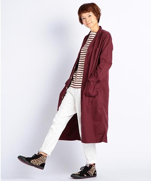 DOUBLE NAME（ダブルネーム）の「マキシダンプショップコート（ジャケット/アウター・ブルー/キャメル/チャコールグレー/ワイン・FREE）」の4枚目の写真