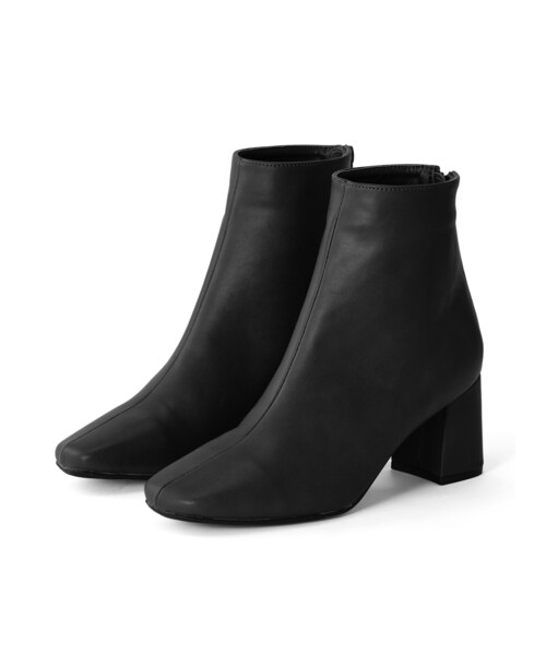 GRL（グレイル）の「スクエアトゥショートブーツ（ブーツ・レディース・オフベージュ/ブラック/ブラウン・24.5）」の3枚目の写真