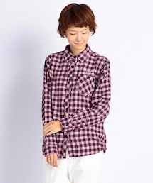 DOUBLE NAME | ネルチェック刺繍ＳＨＩＲＴ(トップス)