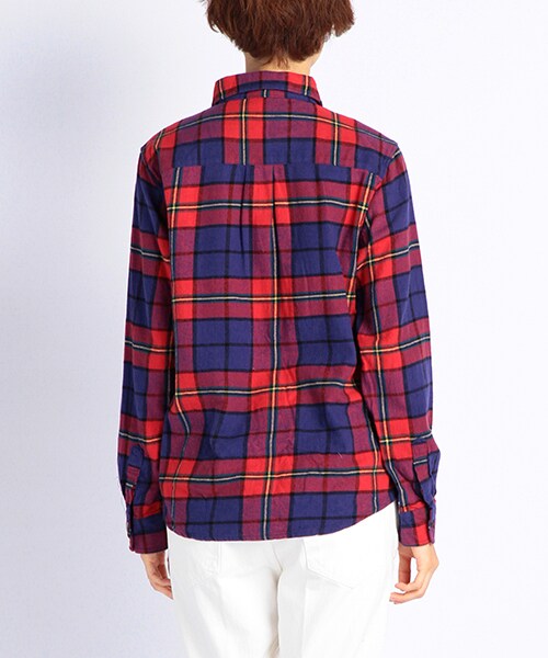 DOUBLE NAME（ダブルネーム）の「ネルチェック刺繍ＳＨＩＲＴ（トップス・ネイビー/レッド/キナリ/柄A・FREE）」の6枚目の写真