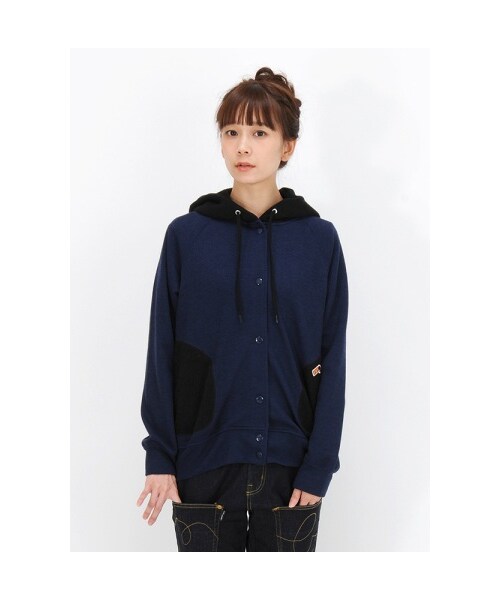 mercibeaucoup,(メルシーボークー)の「メルシーボークー、 / B:ララニットカット / ブルゾン(ジャケット/アウター・レディース・navy(13)/red(21)/charcoal gray(25)・01)」の1枚目の写真