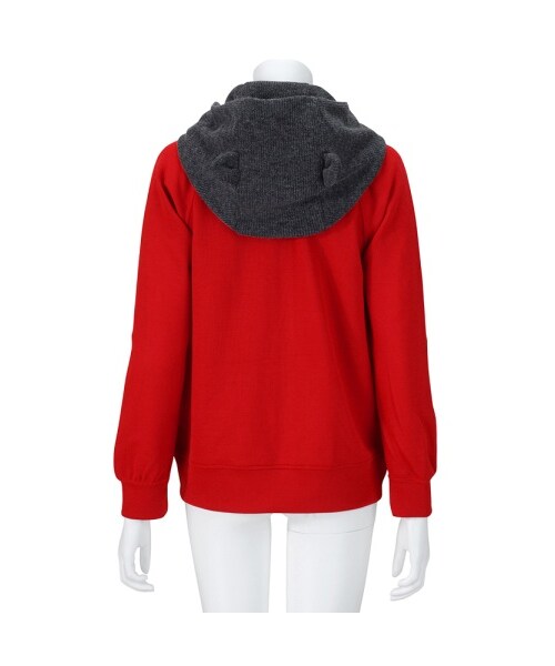 mercibeaucoup,(メルシーボークー)の「メルシーボークー、 / B:ララニットカット / ブルゾン(ジャケット/アウター・レディース・navy(13)/red(21)/charcoal gray(25)・01)」の4枚目の写真