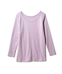 Live in comfort（リブインコンフォート）の「PEACE BY PEACE コットンプロジェクト リブ イン コンフォート 心うるおう エニワイズ加工のとろ綿クルーネックインナー〈ラベンダー〉（レディースファッション > トップス > Tシャツ・カットソー）」