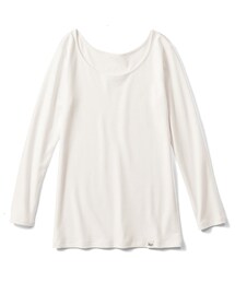Live in comfort（リブインコンフォート）の「PEACE BY PEACE コットンプロジェクト リブ イン コンフォート 心うるおう エニワイズ加工のとろ綿クルーネックインナー〈オフホワイト〉（レディースファッション > トップス > Tシャツ・カットソー）」