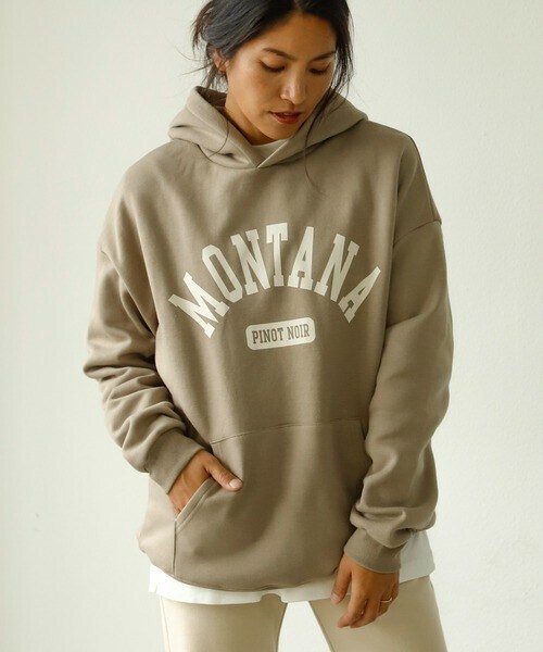 Auntie Rosa Holiday（アンティローザホリデー）の「MONTANAスエットパーカー（パーカー・レディース・グレー/ブラック/ホワイト/ベージュ/グリーン・FREE）」の4枚目の写真