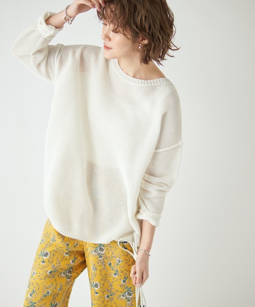 RIVE DROITE ☆ ペーパーポンチョニット RIVE DROITE ニット セーター 「さらっと着やすい」ペーパー