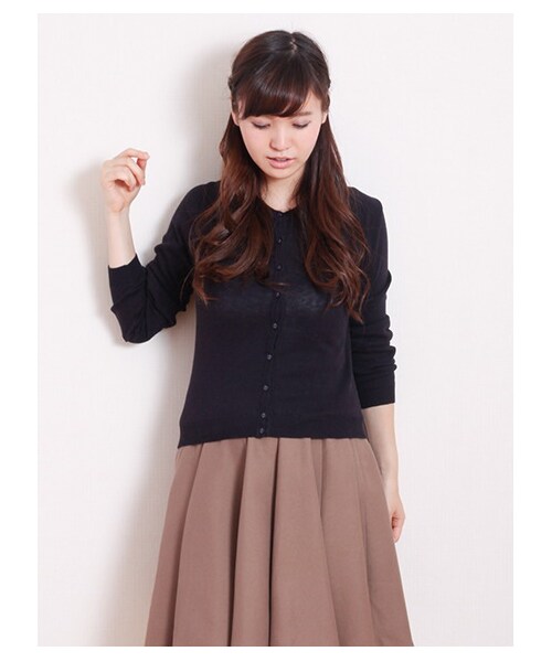 earth music&ecology（アースミュージックアンドエコロジー）の「ガンガンカーディガン solid（カーディガン・レディース・杢ライトグレー/ブラック/ライトピンク/ピンク/レッド/レンガ/ブラウン/キャメル/マスタード/ミント/グリーン/サックスブルー/ブルー/ネイビー/ラベンダー・S/M）」の22枚目の写真