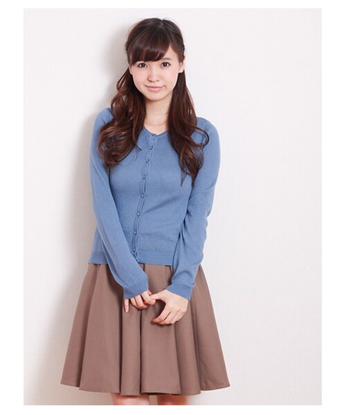 earth music&ecology（アースミュージックアンドエコロジー）の「ガンガンカーディガン solid（カーディガン・レディース・杢ライトグレー/ブラック/ライトピンク/ピンク/レッド/レンガ/ブラウン/キャメル/マスタード/ミント/グリーン/サックスブルー/ブルー/ネイビー/ラベンダー・S/M）」の20枚目の写真