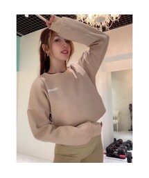 no brand（ノーブランド）の「切りっぱなし裏起毛 ショート丈トレーナー（ milk tea）（レギンス/スパッツ・レディース）」