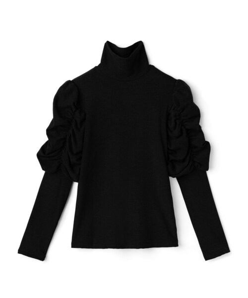 GRL(グレイル)の「ボリュームショルダーハイネックトップス(Tシャツ/カットソー・レディース・ブラック・M)」の1枚目の写真