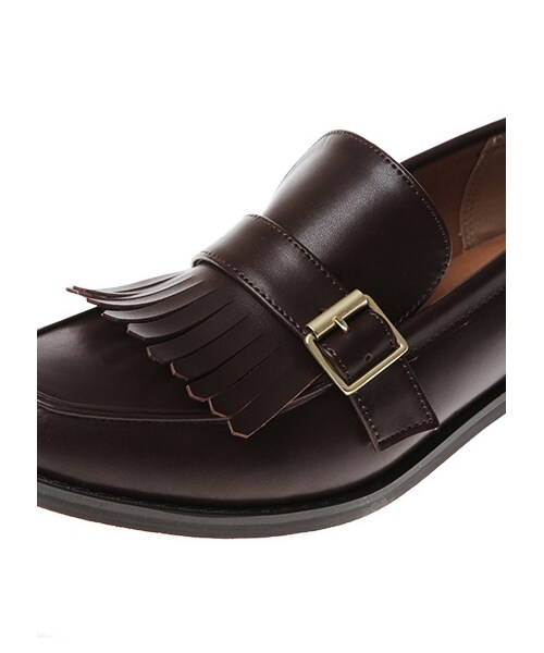 earth music&ecology（アースミュージックアンドエコロジー）の「〈サイズコンシェルジュ〉ベルトツキキルトローファー（パンプス・レディース・ブラック/ブラウン・25cm）」の5枚目の写真