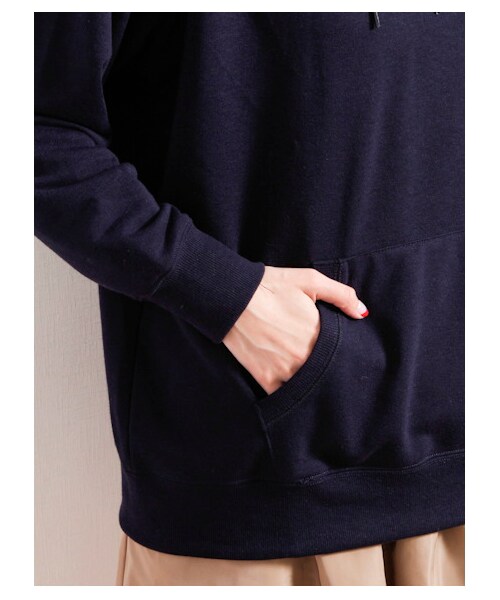 E hyphen world gallery（イーハイフンワールドギャラリー）の「フード裏毛長袖プルオーバー（カットソー・レディース・アイボリー/ライトグレー/ネイビー・F）」の8枚目の写真