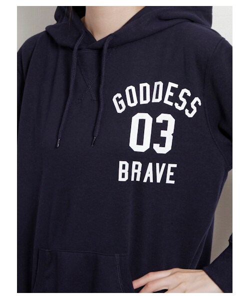 E hyphen world gallery（イーハイフンワールドギャラリー）の「フード裏毛長袖プルオーバー（カットソー・レディース・アイボリー/ライトグレー/ネイビー・F）」の7枚目の写真