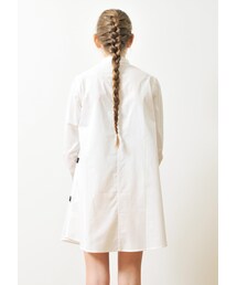 Design Tshirts Store graniph | 木がずらり ボーダー (ツペラ ツペラ ロング スリーブ シャツ ワンピース)(ワンピース/ドレス)