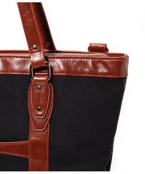 JUNMEN（ジュンメン）の「異素材コンビトートバッグ（バッグ・メンズ・ブラック/ネイビー・F）」の6枚目の写真