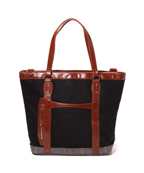 JUNMEN（ジュンメン）の「異素材コンビトートバッグ（バッグ・メンズ・ブラック/ネイビー・F）」の2枚目の写真