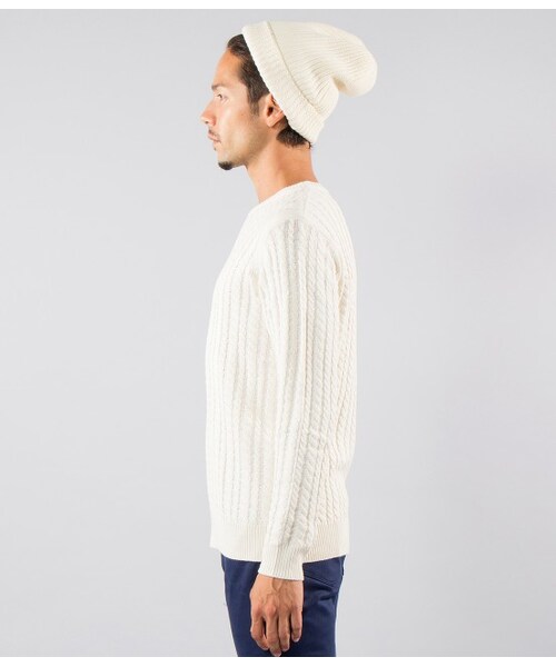 JUNRED（ジュンレッド）の「アッシュドウールウォッシュケーブルニット（ニット・メンズ・グレー/オフホワイト・0/1/2）」の4枚目の写真