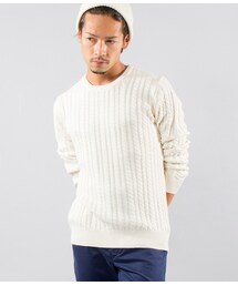 JUNRED | アッシュドウールウォッシュケーブルニット(トップス)